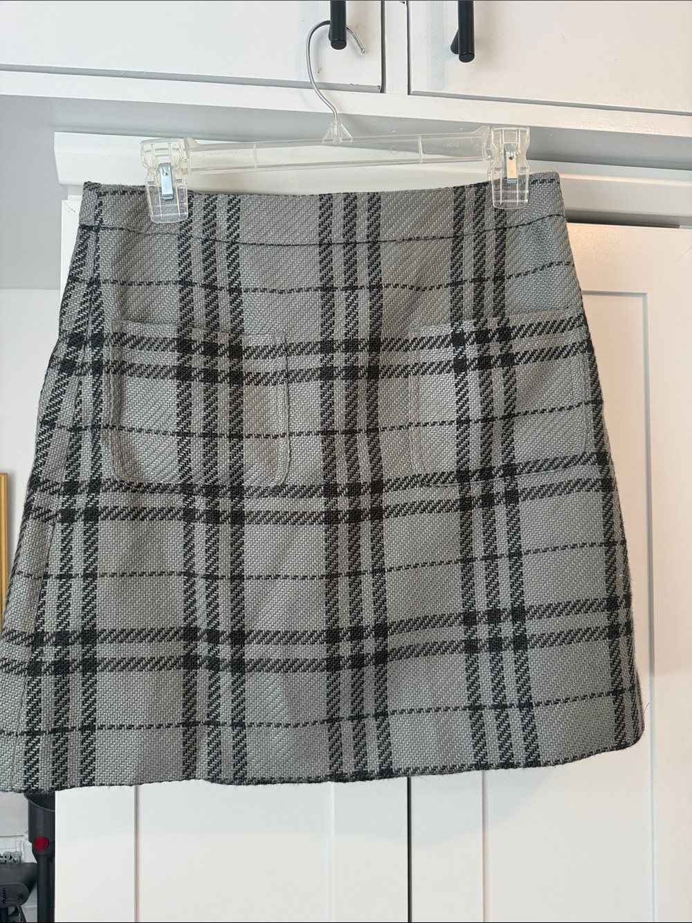 NWT J.Crew Gray Plaid A-Line Skirt